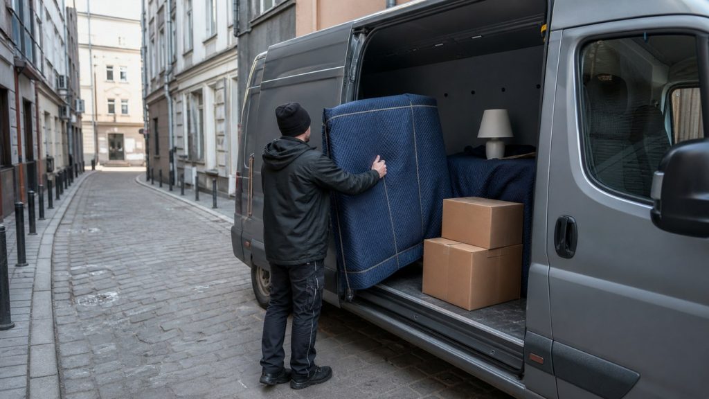 parça eşya nakliyat için paketleme sahnesi