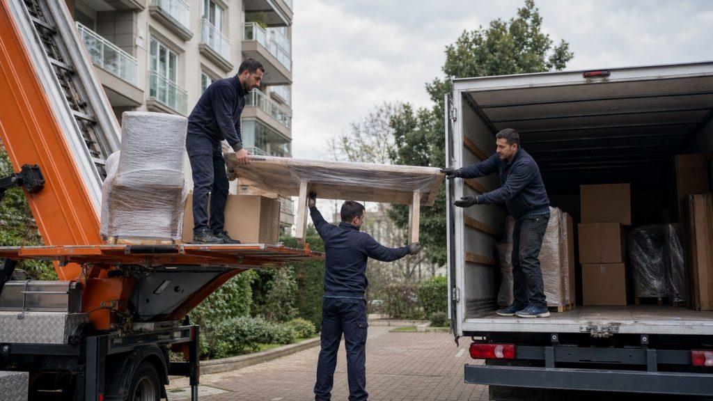 şehir ici nakliyat için mahalle taşıma sahnesi