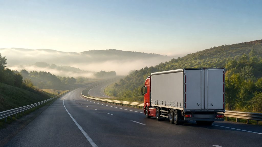 şehirler arası nakliyat için uzun yol sahnesi
